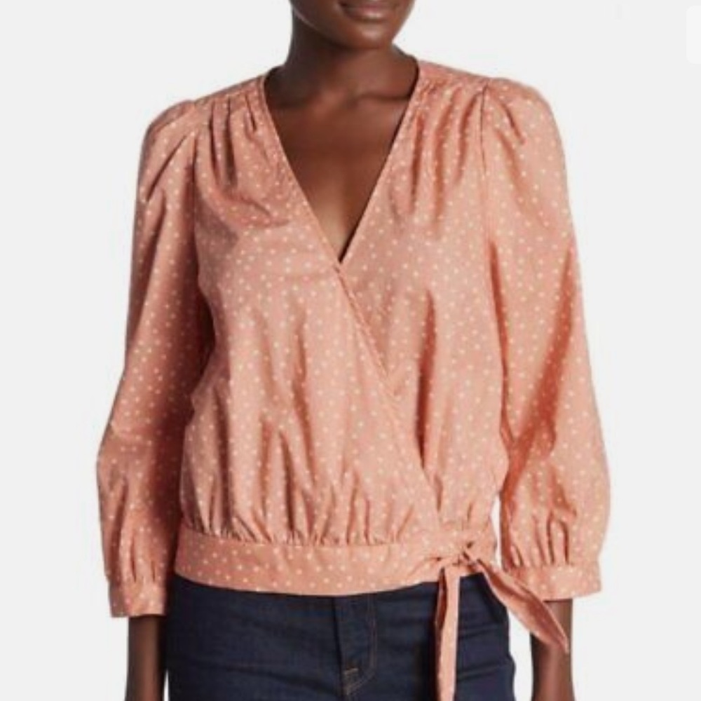 Madewell Star Scatter coral wrap shirt▪️size S
